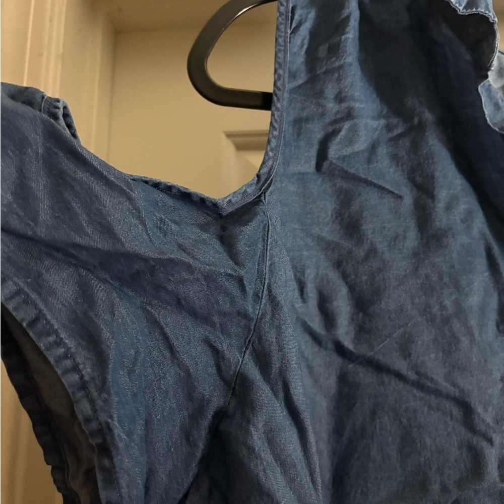 Off shoulder “denim” top